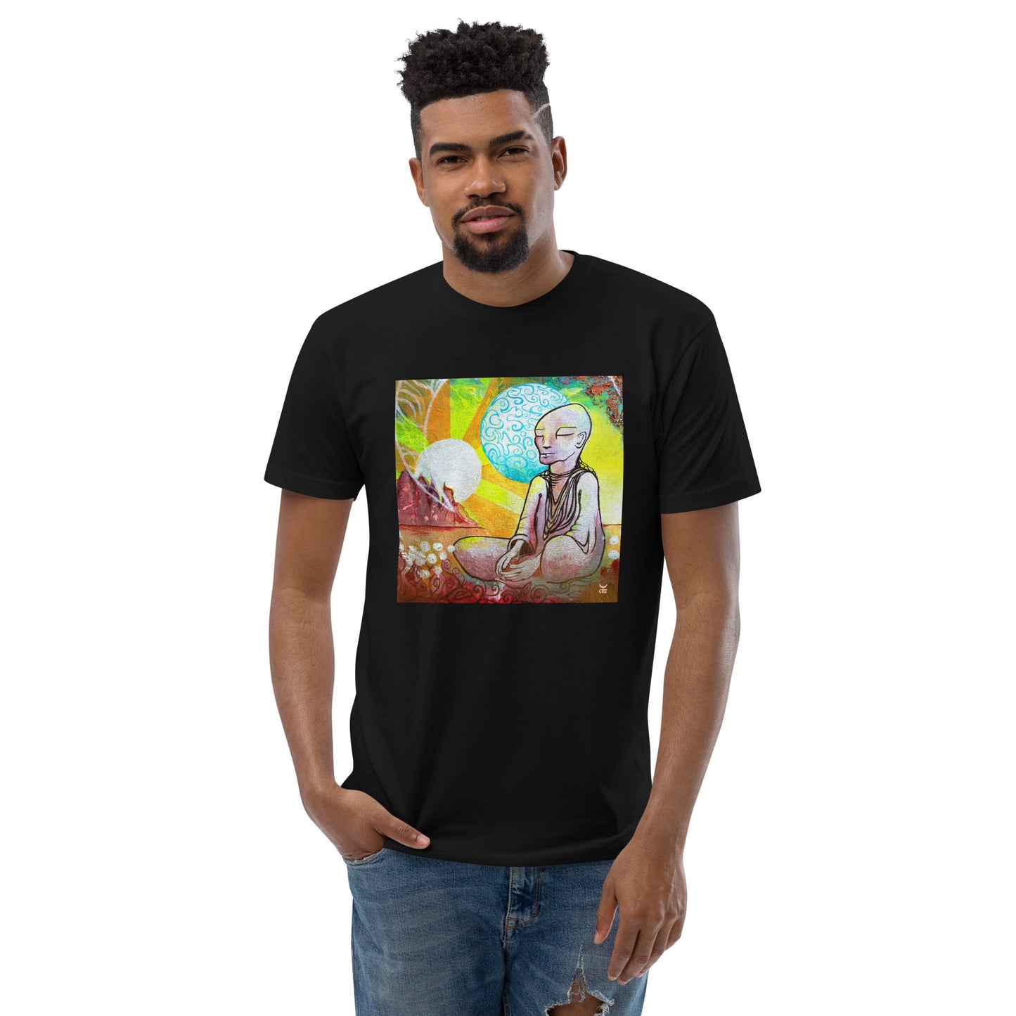 Meditation Man - Men's Fitted Tee